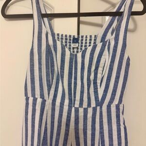 Blue and White Striped Dress